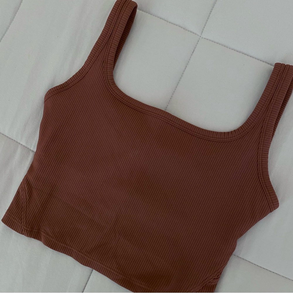 KIKIWING Women's Long Lined Ribbed Workout Tank Top